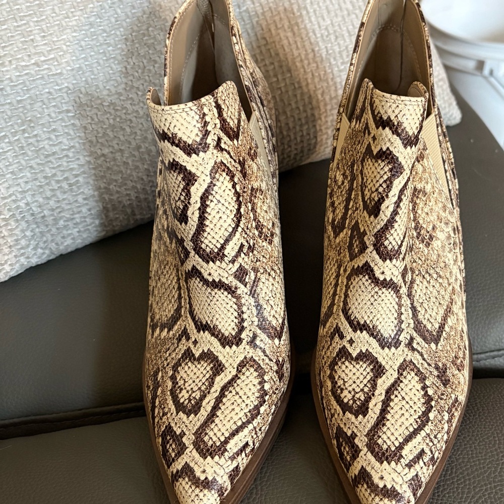 Vince Camuto Brown Snakeskin Heeled Boots
